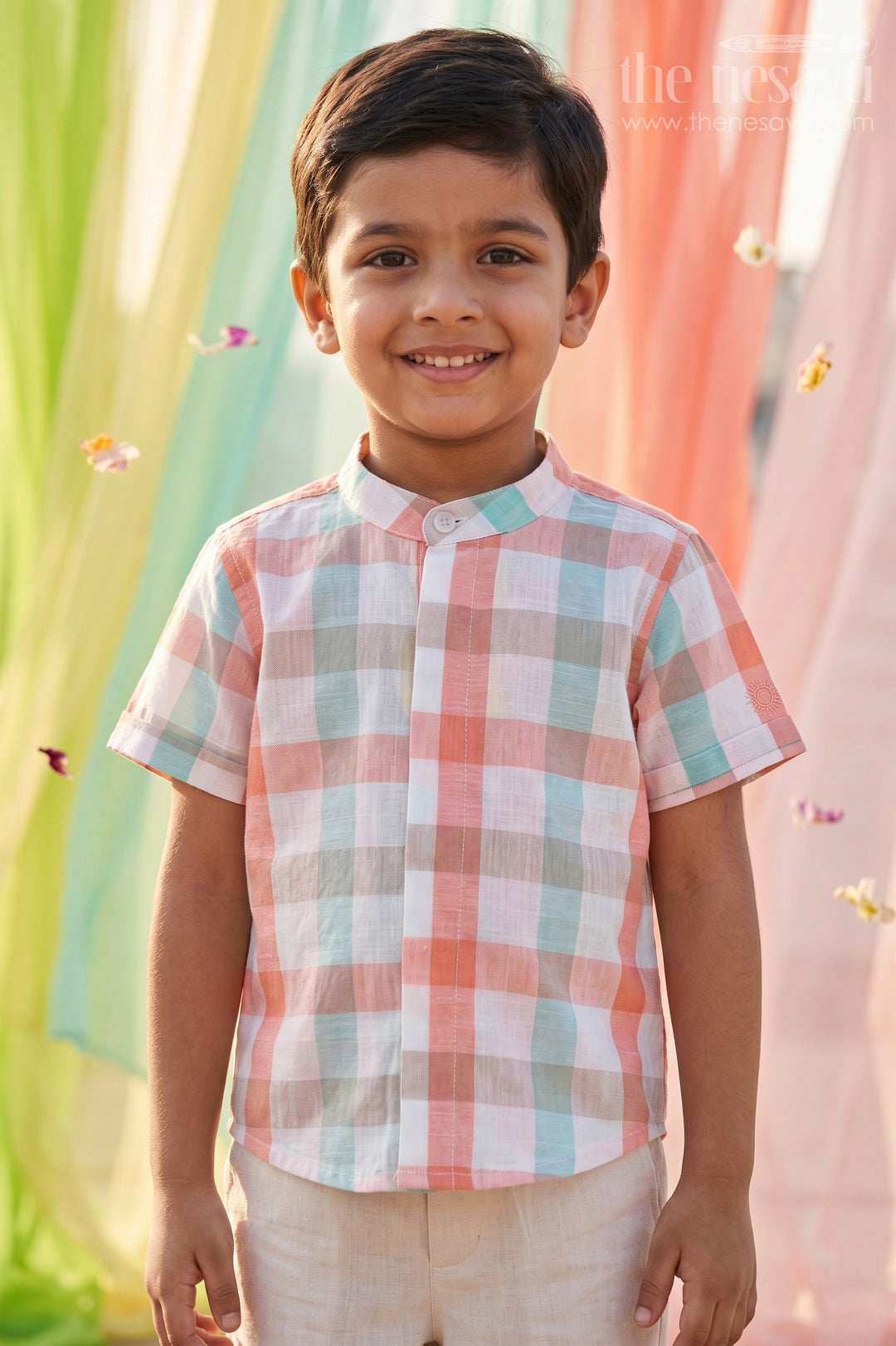 The Nesavu Boys Cotton Shirt Boys Checked Shirt for Birthday Outings and Casual Celebrations Nesavu 16 (1Y) / Multicolor / Cotton BS489A-16 Nesavu Boys Checked Cotton Shirt For Birthday Outings And Casual Celebrations