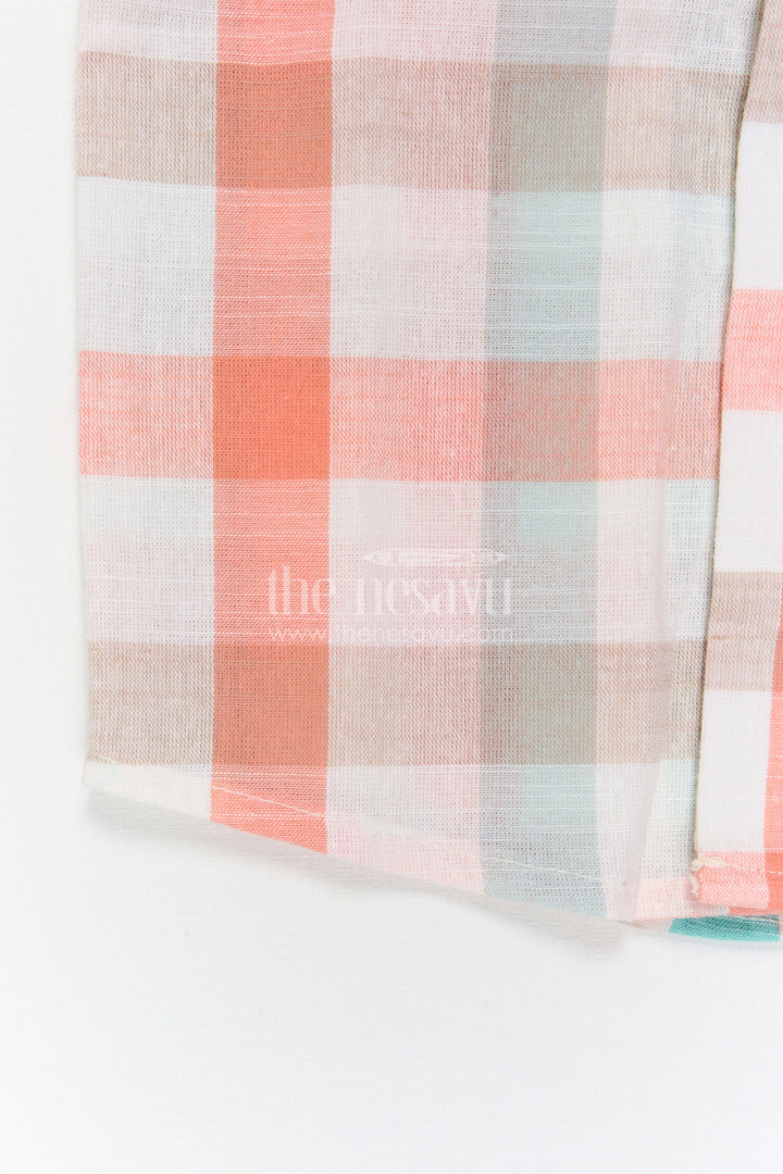 The Nesavu Boys Cotton Shirt Boys Checked Shirt for Birthday Outings and Casual Celebrations Nesavu Nesavu Boys Checked Cotton Shirt For Birthday Outings And Casual Celebrations