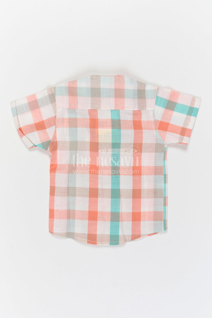 The Nesavu Boys Cotton Shirt Boys Checked Shirt for Birthday Outings and Casual Celebrations Nesavu Nesavu Boys Checked Cotton Shirt For Birthday Outings And Casual Celebrations