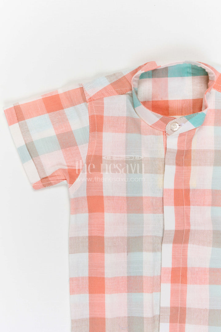 The Nesavu Boys Cotton Shirt Boys Checked Shirt for Birthday Outings and Casual Celebrations Nesavu Nesavu Boys Checked Cotton Shirt For Birthday Outings And Casual Celebrations