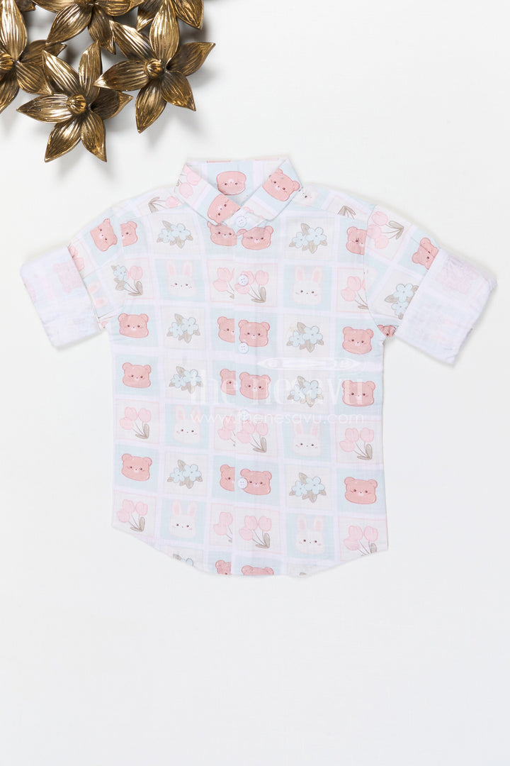 The Nesavu Boys Cotton Shirt Boys City Travel Print Cotton Shirt for Stylish Outings and Casual Events Nesavu 14 (6M) / Multicolor / Cotton BS422A-14 Nesavu boys cotton city travel print shirt for casual outings school events and kids fashion