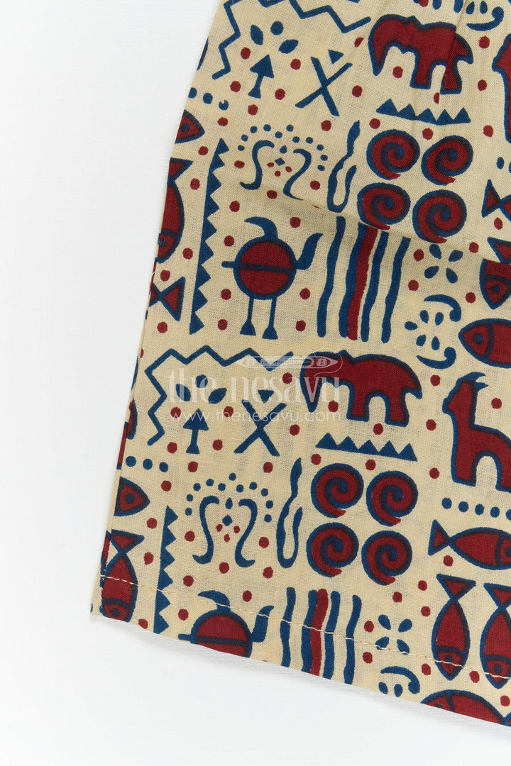 The Nesavu Boys Casual Set Boys Co Ord Set Dress for Summer Outings and Casual Wear Nesavu Nesavu Boys Cotton Co Ord Set For Summer Outings With Digital Print Shirt And Shorts Casual Wear