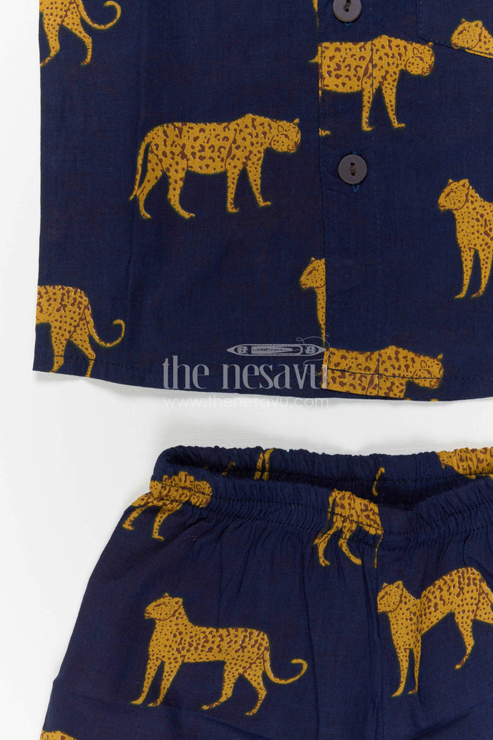 The Nesavu Boys Casual Set Boys Co Ord Set for Summer Outings and Casual Playtime Nesavu Nesavu Boys Cotton Co Ord Set For Summer Outings With Digital Print Shirt And Shorts Casual Wear