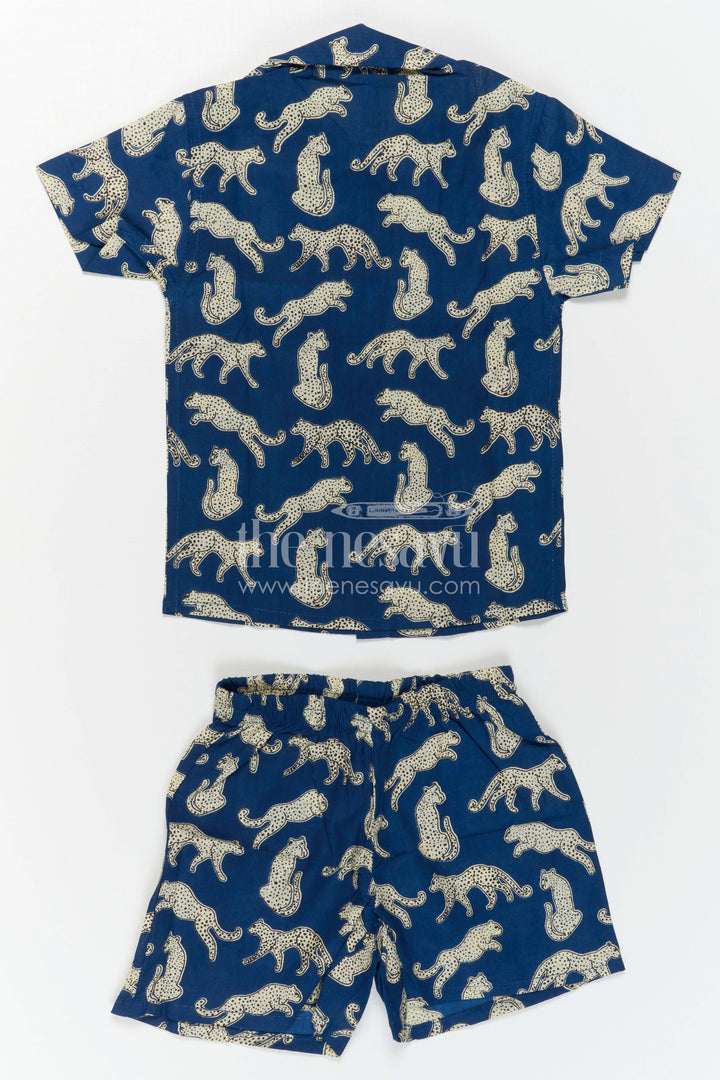 The Nesavu Boys Casual Set Boys Co Ord Set for Travel and Summer Vacation Wear Nesavu Nesavu Boys Cotton Co Ord Set For Travel And Vacation With Digital Print Shirt And Shorts Outfit