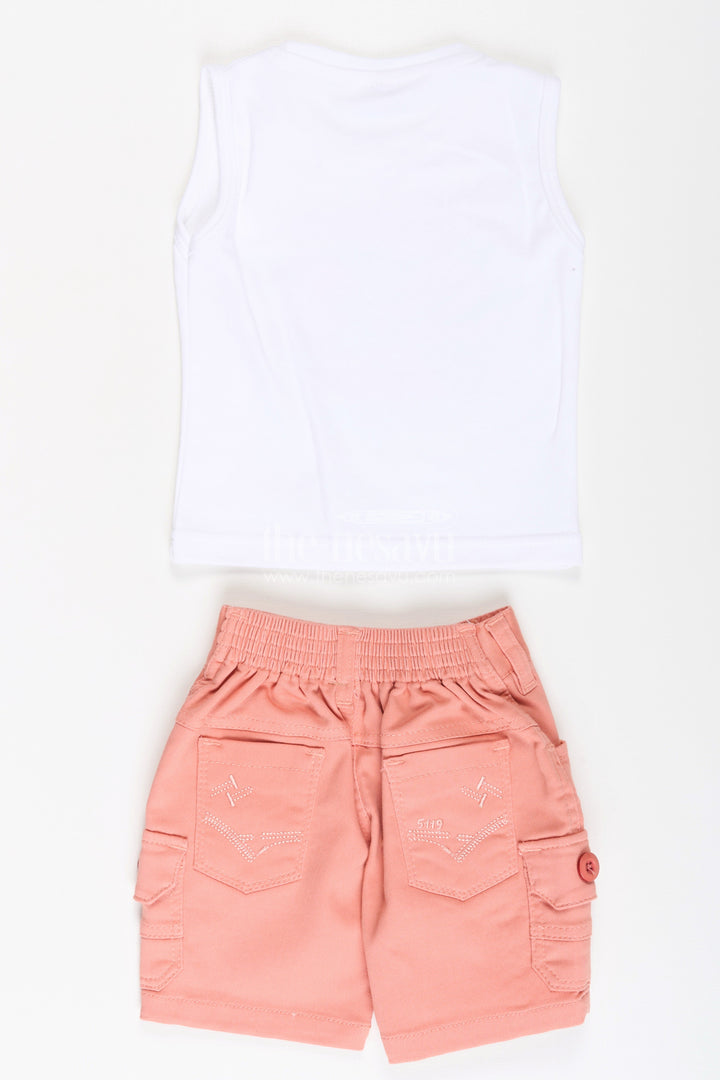 The Nesavu Boys Casual Set Boys Cotton Best Casual Dress Shirts Set with Floral Printed Shirt, Tank Tee, and Cargo Shorts Nesavu Boys Best Casual Dress Shirts Set Floral Printed Shirt Tee Cargo Shorts | The Nesavu