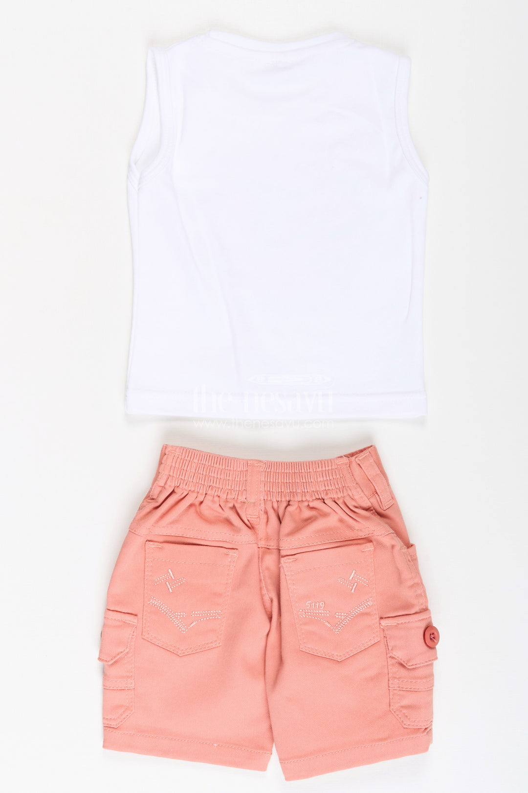 The Nesavu Boys Casual Set Boys Cotton Best Casual Dress Shirts Set with Floral Printed Shirt, Tank Tee, and Cargo Shorts Nesavu Boys Best Casual Dress Shirts Set Floral Printed Shirt Tee Cargo Shorts | The Nesavu