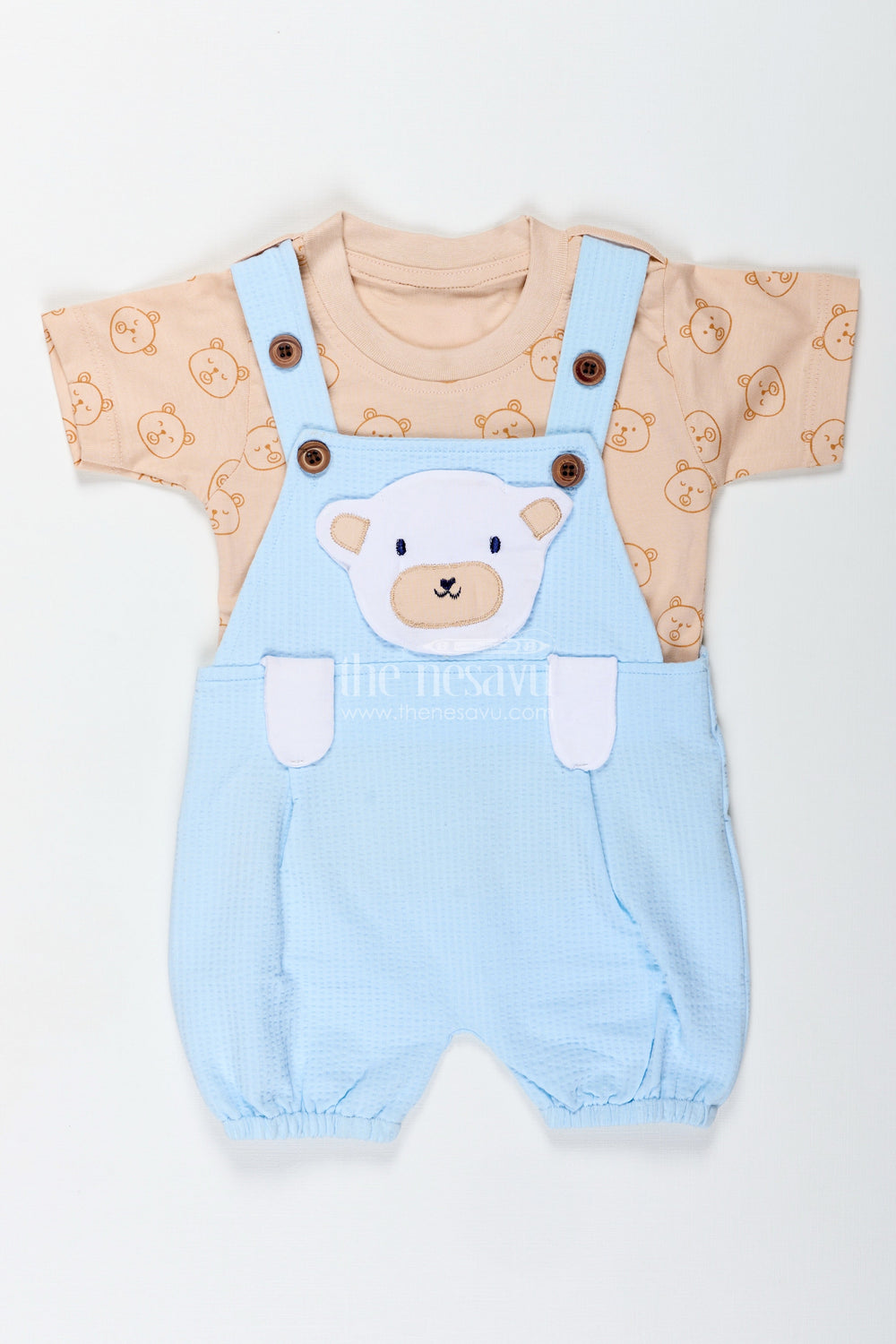 The Nesavu Boys Casual Set Boys Cotton Blue Casuals Dress with Animal Digital Print and Soft Straps for All Day Comfort Nesavu Nesavu Boys Cotton Blue Casuals Dress Animal Digital Print Comfortable Soft Straps