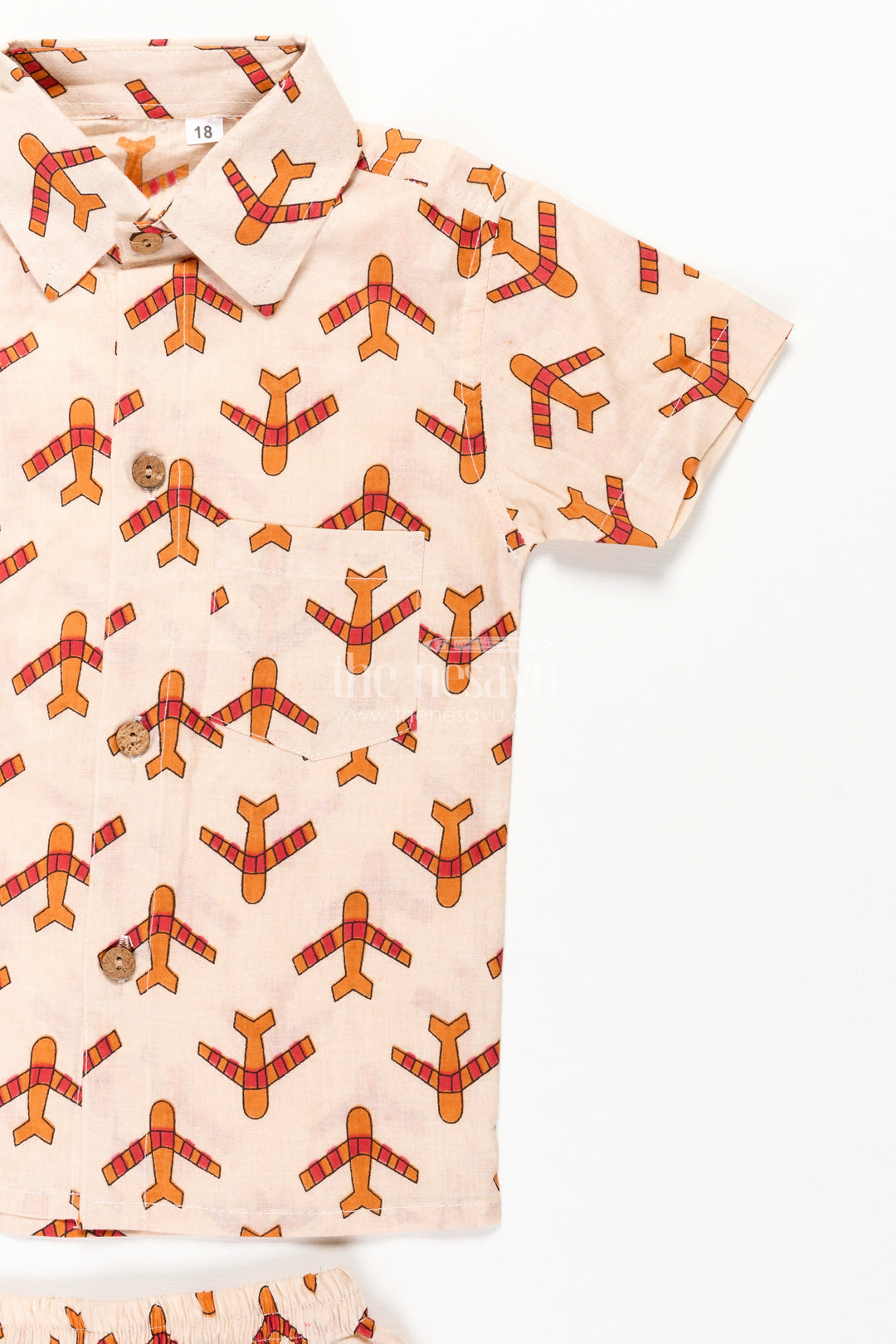 The Nesavu Boys Casual Set Boys Cotton Casual Dresses Set with Digital Print in Beige and Rust Tones for Everyday Style Nesavu Boys Cotton Casual Dresses Set Digital Animal Print Beige Rust Color Scheme | The Nesavu