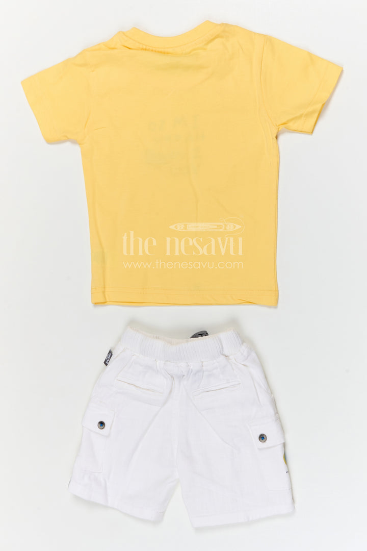 The Nesavu Boys Casual Set Boys Cotton Casual Outfit for Outings and Summer Wear Nesavu Nesavu boys cotton casual outfit for outings with breathable fabric and comfortable shorts summer kids wear