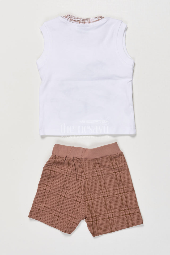 The Nesavu Boys Casual Set Boys Cotton Casual Outfit Set for Playdates and Everyday Use Nesavu Nesavu boys cotton casual top shorts outfit playdates everyday toddler wear