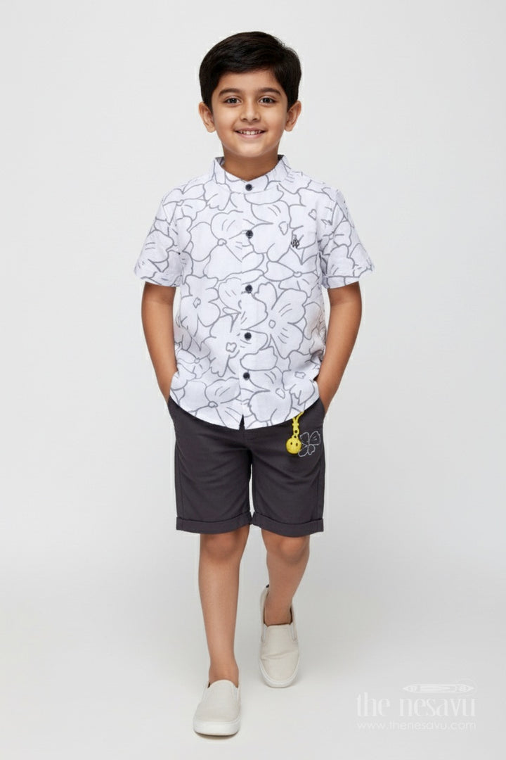 The Nesavu Boys Casual Set Boys Cotton Casual Set for Daily Wear and Playtime Nesavu 16 (1Y) / Gray BCS335B-16 Nesavu boys cotton casual set digital print school playtime everyday wear