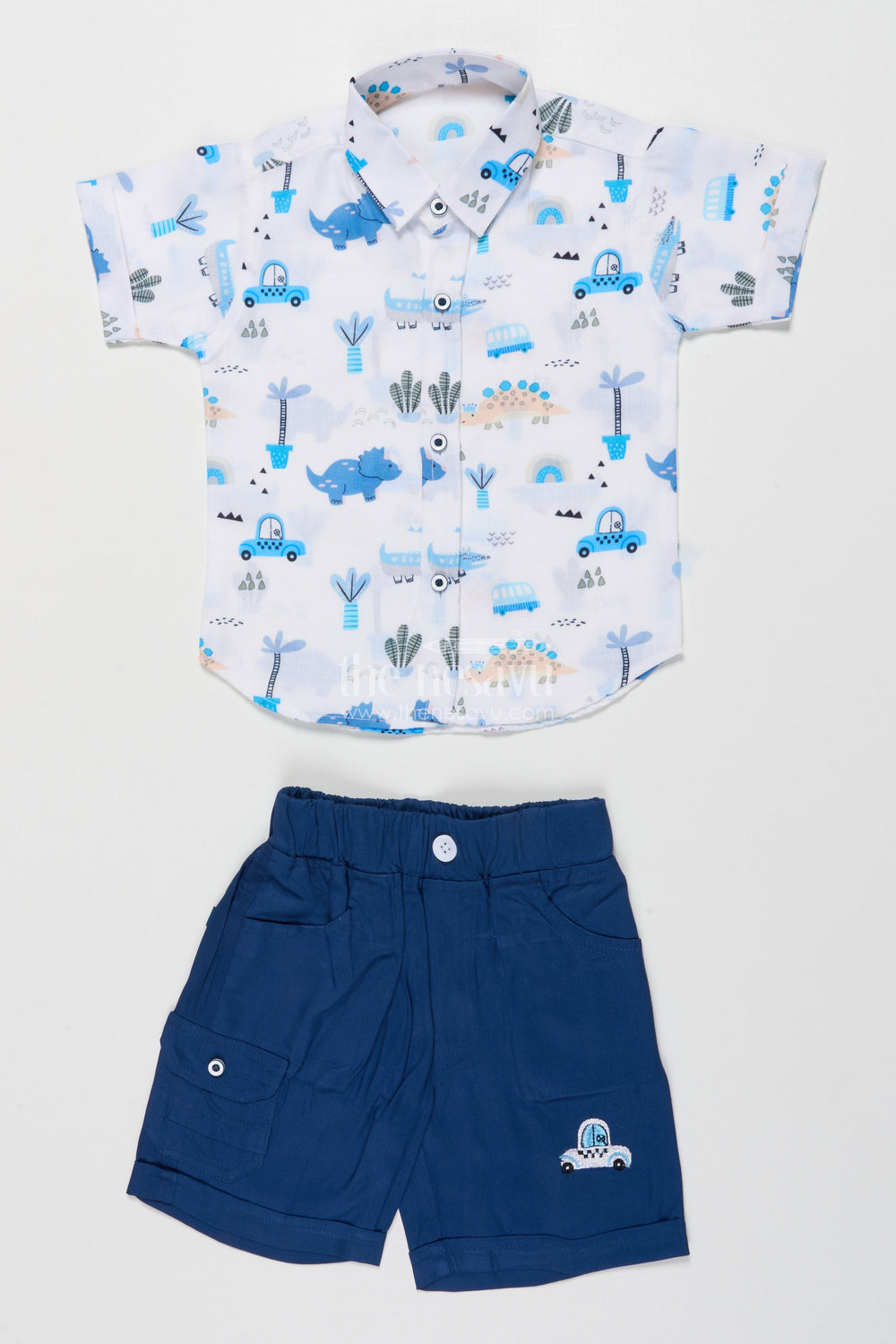 The Nesavu Boys Casual Set Boys Cotton Casual Set for Everyday Outings and Playful Weekends Nesavu Nesavu boys cotton casual set digital print travel playdates daily wear