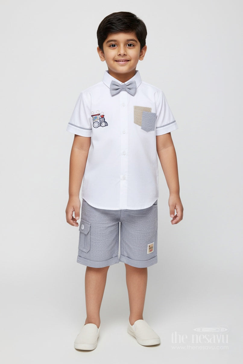 The Nesavu Boys Casual Set Boys Cotton Casual Set for Everyday Play and Preschool Wear Nesavu Nesavu boys cotton casual outfit playtime preschool everyday summer dressing