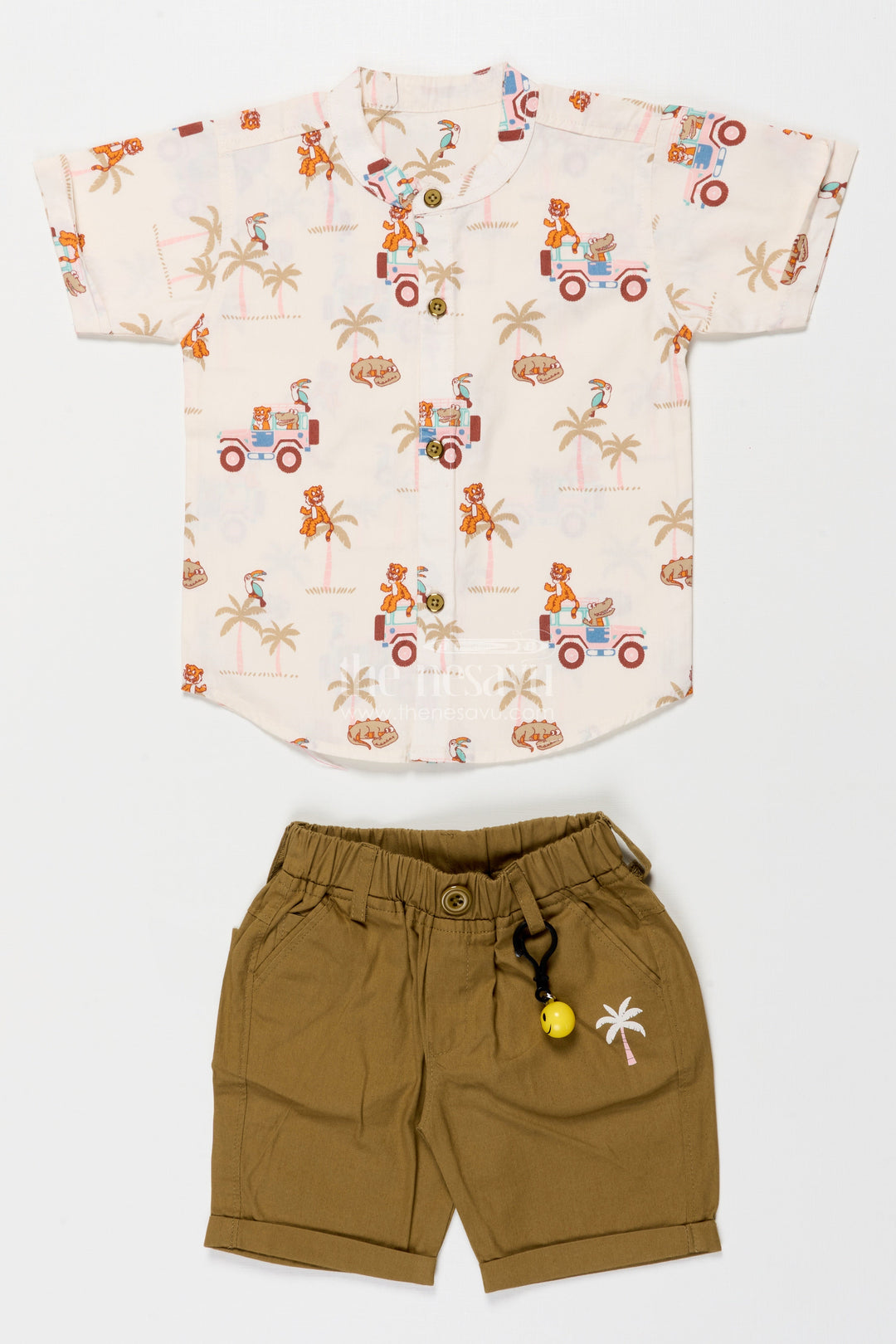 The Nesavu Boys Casual Set Boys Cotton Casual Set for Playdates and Festive Wear Nesavu Nesavu boys cotton casual set digital print playdates festive occasions