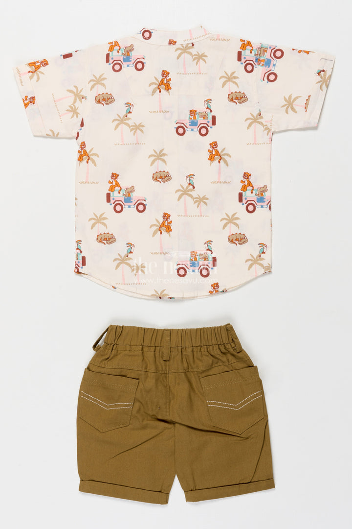 The Nesavu Boys Casual Set Boys Cotton Casual Set for Playdates and Festive Wear Nesavu Nesavu boys cotton casual set digital print playdates festive occasions