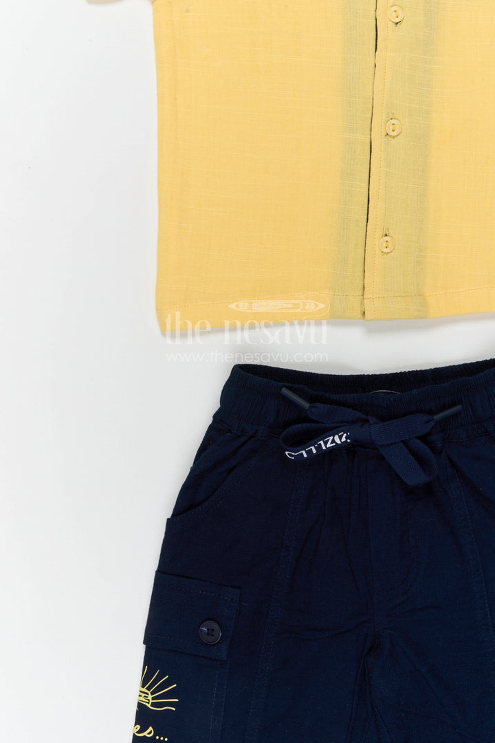 The Nesavu Boys Casual Set Boys Cotton Casual Set for Playtime and Everyday Comfort Nesavu Nesavu boys cotton casual set for playtime with breathable fabric and easy fit shorts everyday wear