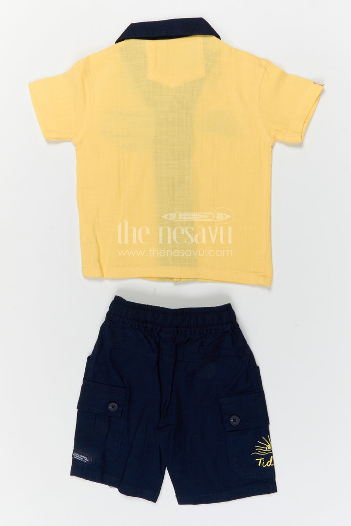 The Nesavu Boys Casual Set Boys Cotton Casual Set for Playtime and Everyday Comfort Nesavu Nesavu boys cotton casual set for playtime with breathable fabric and easy fit shorts everyday wear