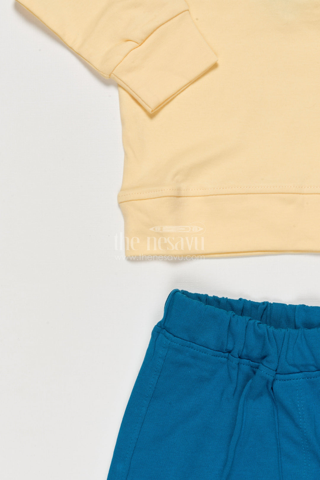 The Nesavu Boys Casual Set Boys Cotton Casual Set with Full Sleeves for Playful Days Nesavu Nesavu boys full-sleeve cotton casual set cartoon top playful comfort daily wear