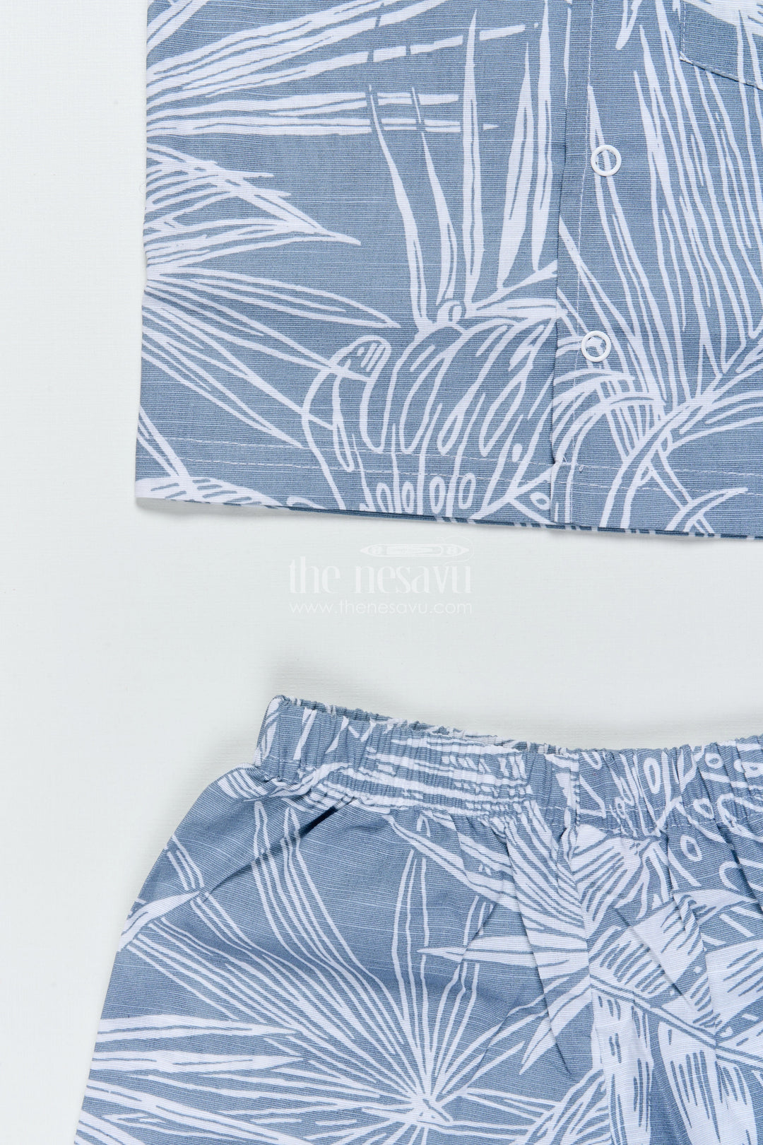 The Nesavu Boys Casual Set Boys Cotton Casual Shirt and Shorts Set for Summer Outings Nesavu Nesavu boys cotton shirt shorts set digital print  perfect casual summer days play