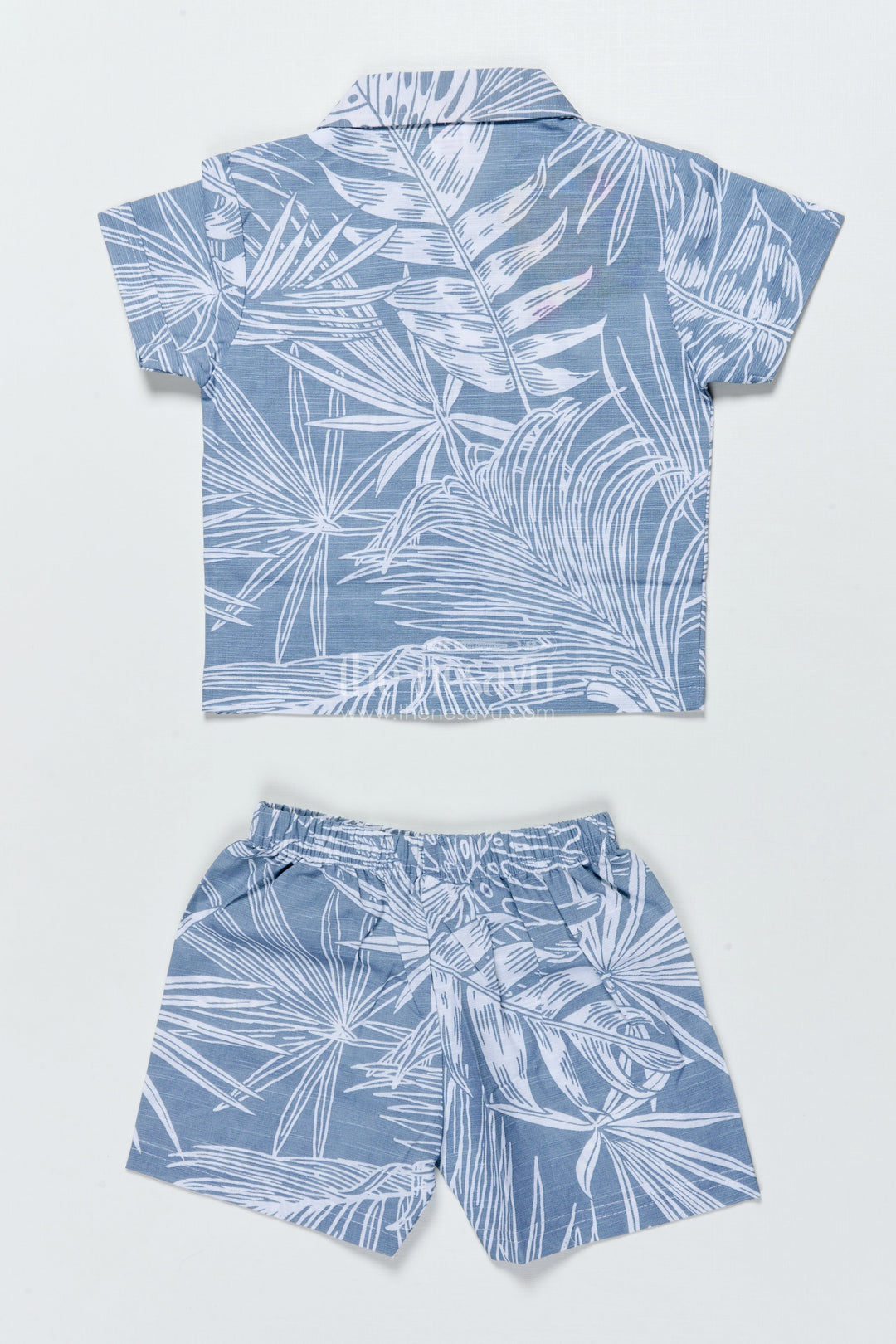 The Nesavu Boys Casual Set Boys Cotton Casual Shirt and Shorts Set for Summer Outings Nesavu Nesavu boys cotton shirt shorts set digital print  perfect casual summer days play