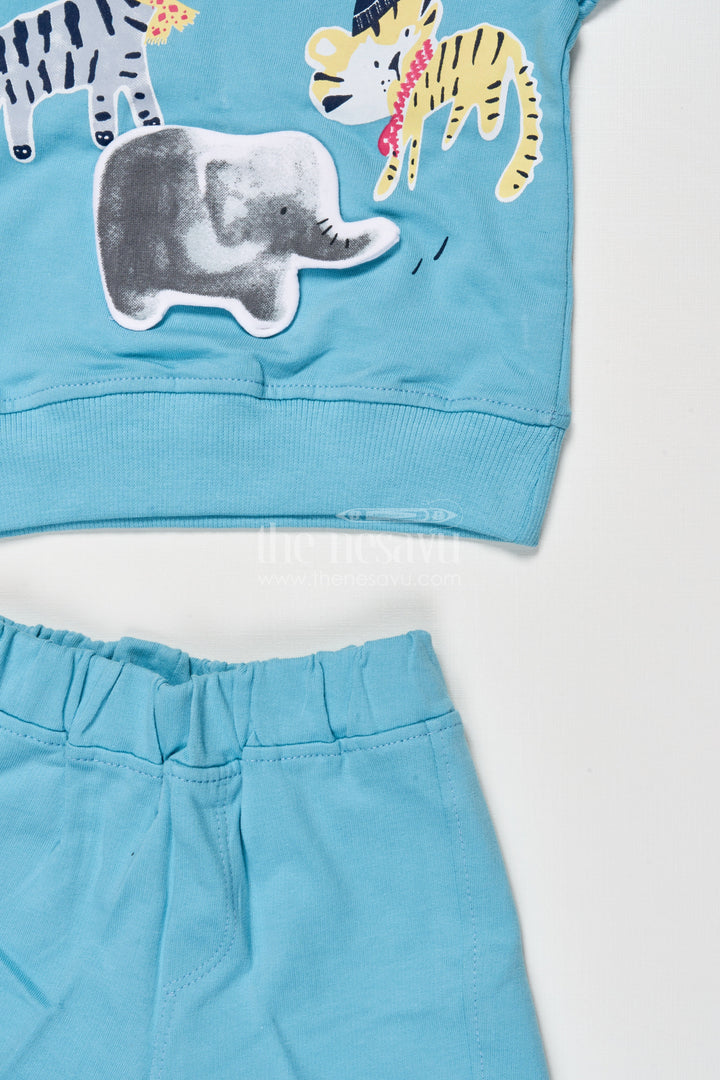 The Nesavu Boys Casual Set Boys Cotton Casual Wear Set for Summer Playdates and Comfort Nesavu Nesavu boys printed cotton casual set shorts summer comfort daily adventures