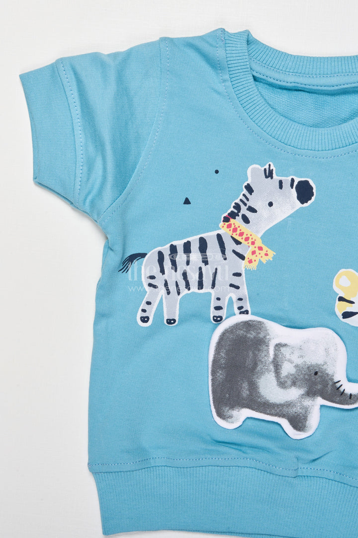 The Nesavu Boys Casual Set Boys Cotton Casual Wear Set for Summer Playdates and Comfort Nesavu Nesavu boys printed cotton casual set shorts summer comfort daily adventures