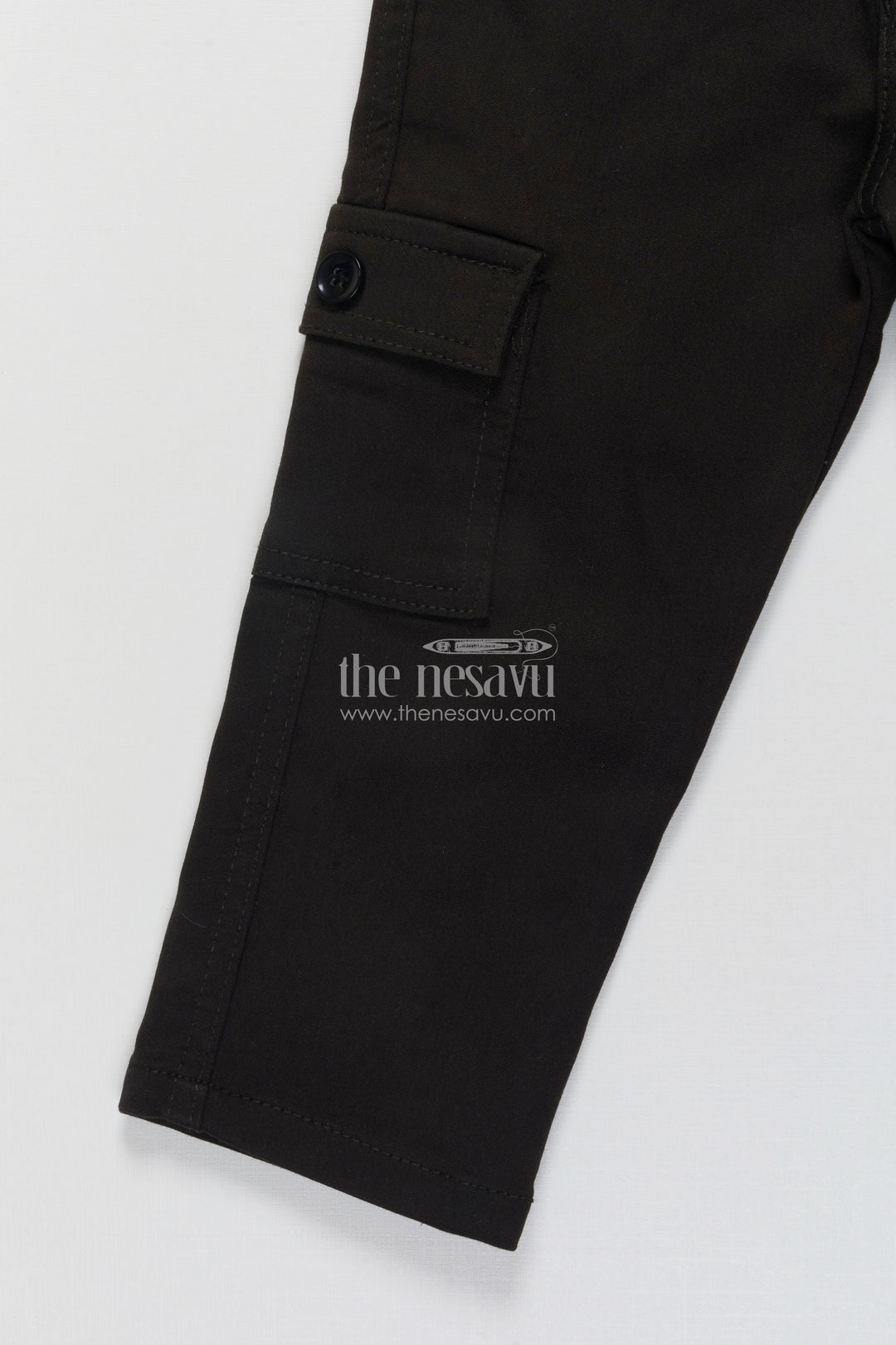 The Nesavu Boys Casual Set Boys Cotton Casual Wear Set with Embroidered Palm Motifs Nesavu Nesavu boys casual cotton shirt pant set embroidered palm design daily wear