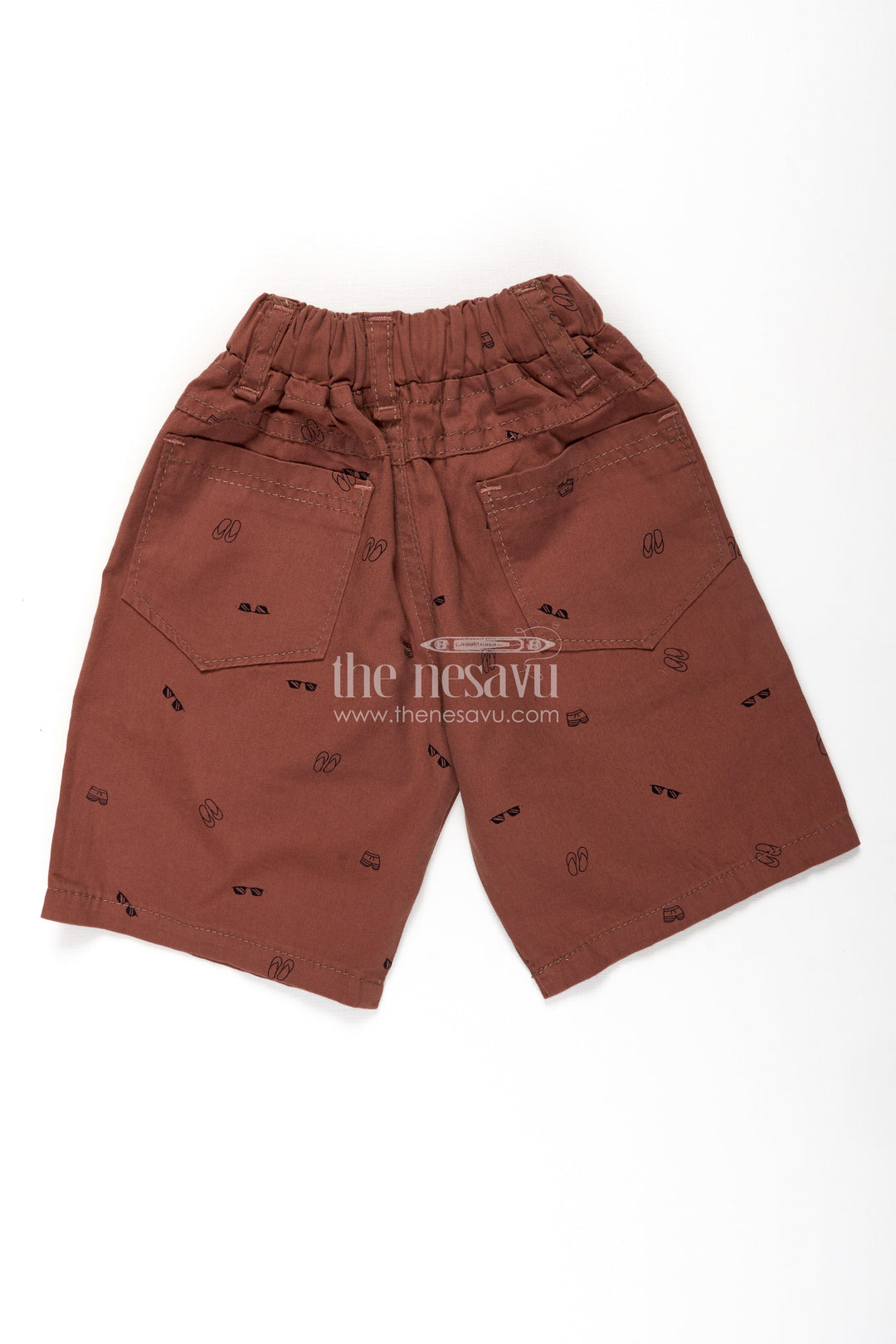 The Nesavu Boys Shorts Boys Cotton Casual Wear Shorts with All Over Digital Print and Drawstring Waistband Nesavu Nesavu Boys Cotton Shorts Digital Prints Elastic Drawstring Waist Casual Wear