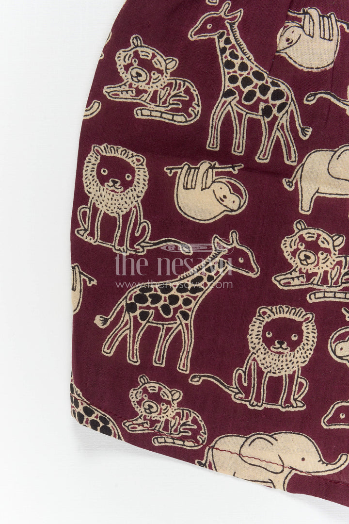 The Nesavu Boys Casual Set Boys Cotton Co Ord Set for Playtime and Summer Outings Nesavu Nesavu Boys Cotton Co Ord Set For Playtime With Animal Print Shirt And Shorts Summer Outfit