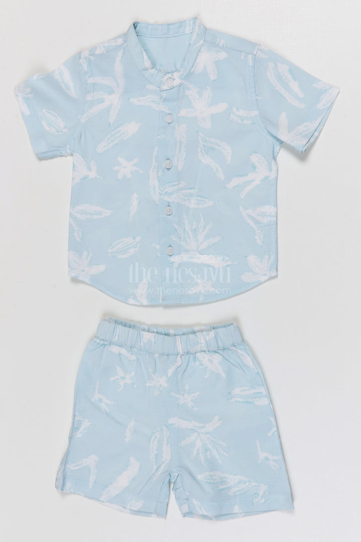 The Nesavu Boys Casual Set Boys Cotton Co Ord Set for Summer Outings and Playtime Nesavu 12 (3M) / Blue / Cotton BCS553A-12 Nesavu Boys Cotton Co Ord Set With Digital Print For Summer Outings Holidays And Casual Wear