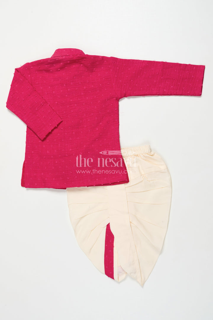 The Nesavu Boys Dothi Set Boys Cotton Dhoti Kurta Set for Temple Visits and Festive Rituals Nesavu Nesavu boys cotton dhoti kurta set traditional ceremonies cultural celebrations