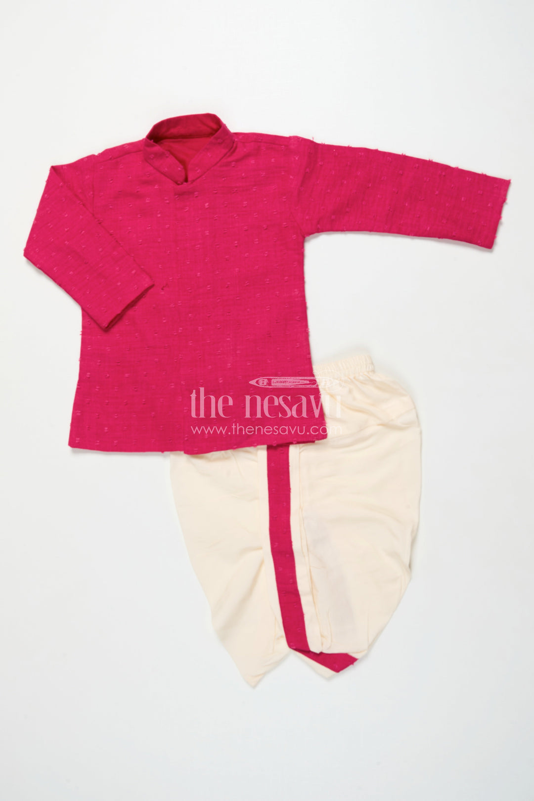 The Nesavu Boys Dothi Set Boys Cotton Dhoti Kurta Set for Temple Visits and Festive Rituals Nesavu Nesavu boys cotton dhoti kurta set traditional ceremonies cultural celebrations