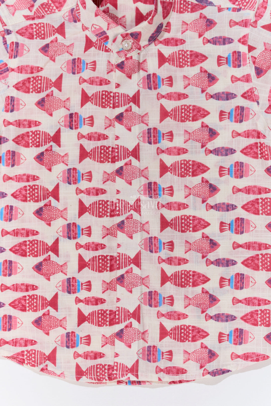 The Nesavu Boys Cotton Shirt Boys Cotton Half Sleeve Shirt with Fish Print in Vibrant Shades for Casual Comfort Nesavu Boys Cotton Half Sleeve Shirt Vibrant Fish Print Playful Style | The Nesavu