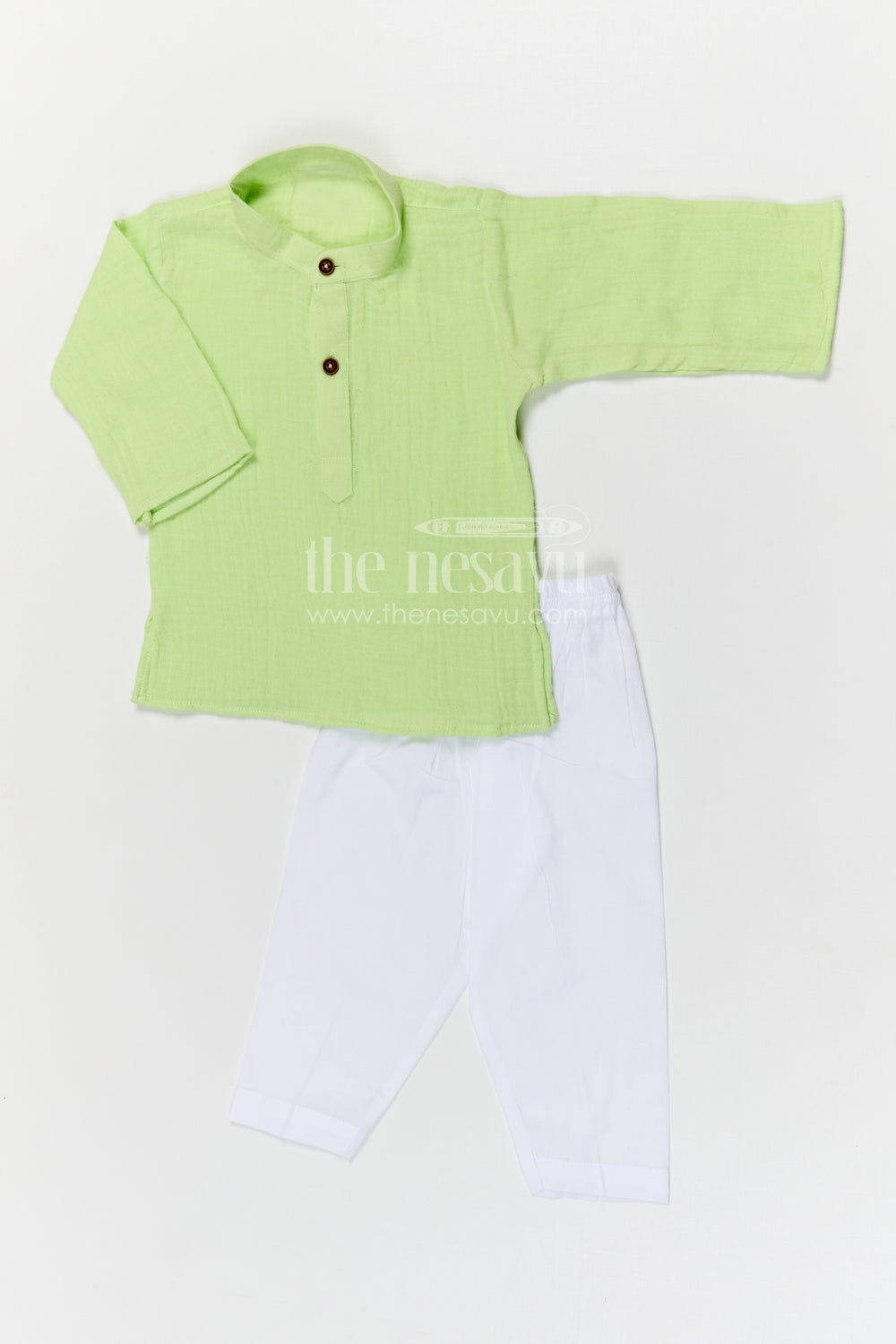 The Nesavu Boys Casual Set Boys Cotton Kurta Set for Traditional Outings and Celebrations Nesavu Nesavu boys muslin cotton kurta set for traditional outings and festive celebrations