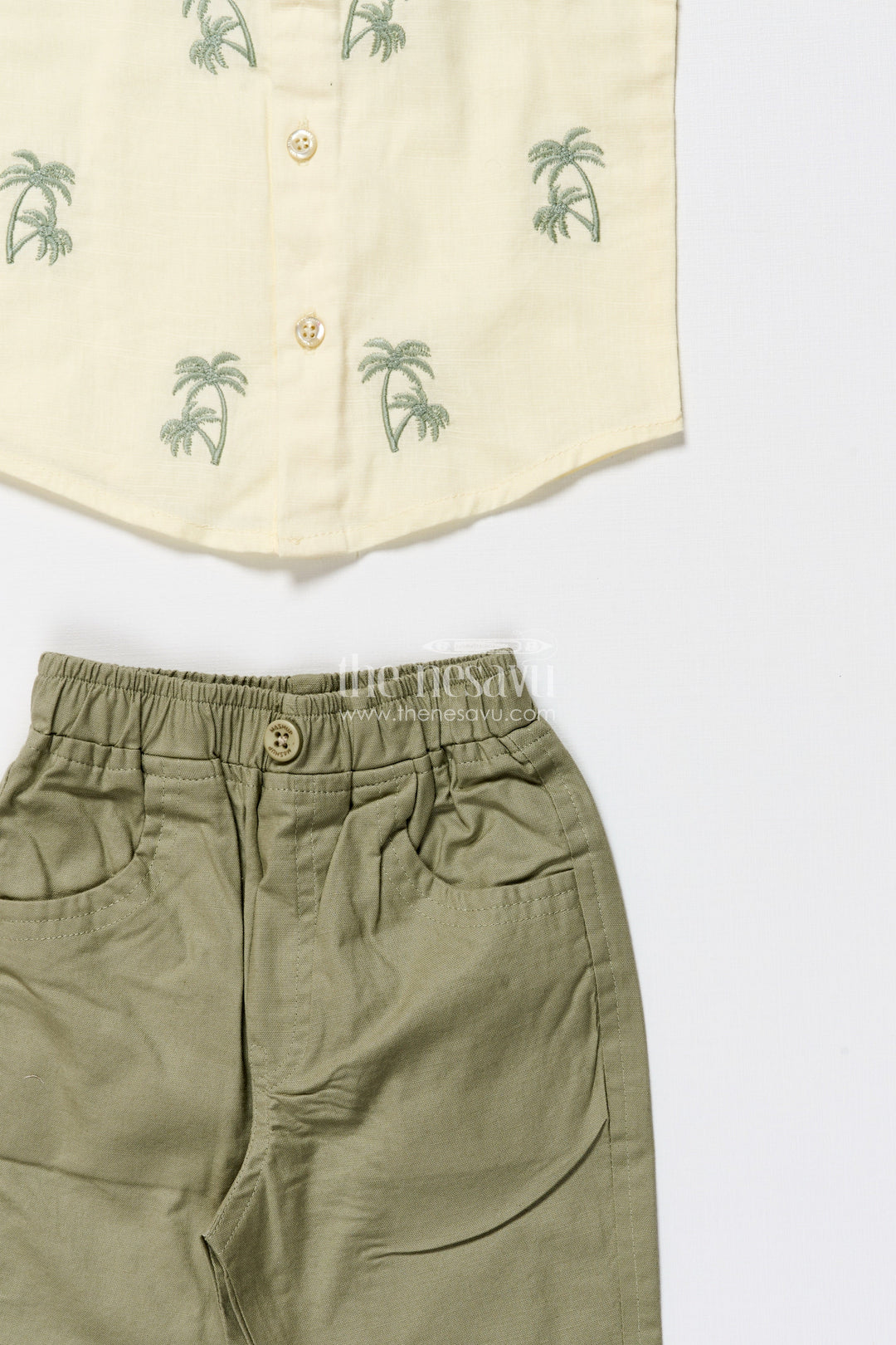 The Nesavu Boys Casual Set Boys Cotton Outfit Set with Embroidery for Everyday Comfort and Outings Nesavu Nesavu cotton boys outfit set embroidery matching cap casual outings daily wear