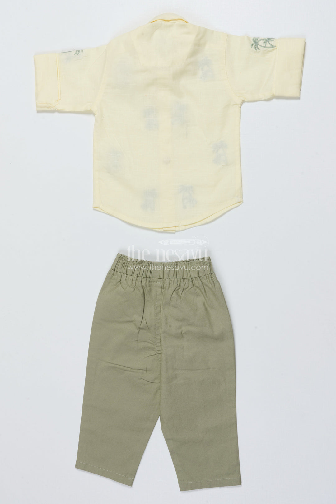 The Nesavu Boys Casual Set Boys Cotton Outfit Set with Embroidery for Everyday Comfort and Outings Nesavu Nesavu cotton boys outfit set embroidery matching cap casual outings daily wear