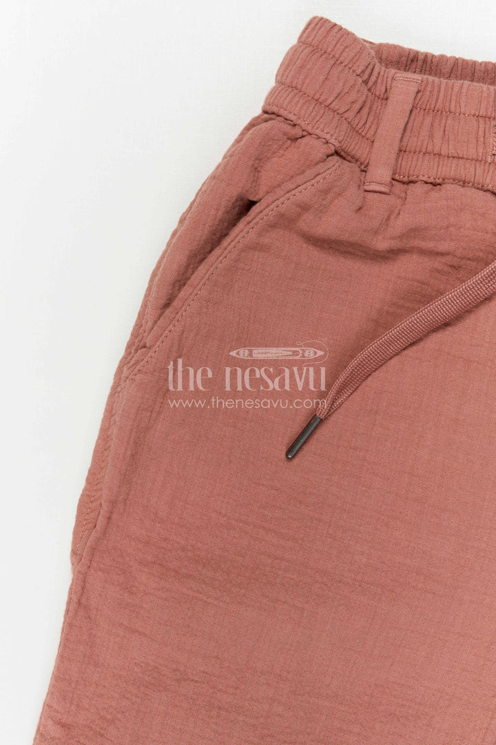 The Nesavu Boys Pant Boys Cotton Pants for Casual Wear and Everyday Comfort Nesavu Nesavu Boys Muslin Cotton Pants For Casual Wear Breathable Comfortable Everyday Outfit For Kids