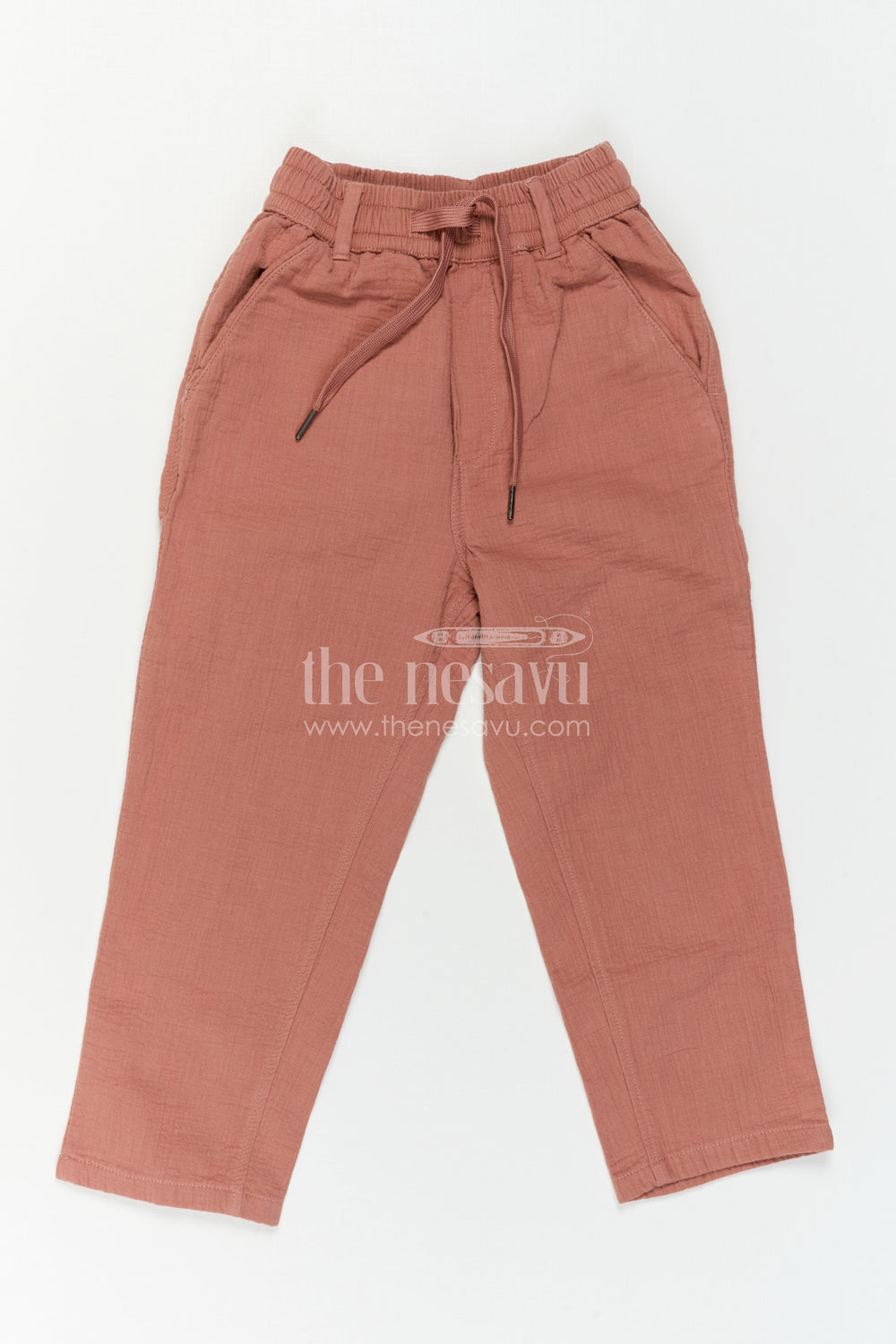 The Nesavu Boys Pant Boys Cotton Pants for Casual Wear and Everyday Comfort Nesavu Nesavu Boys Muslin Cotton Pants For Casual Wear Breathable Comfortable Everyday Outfit For Kids