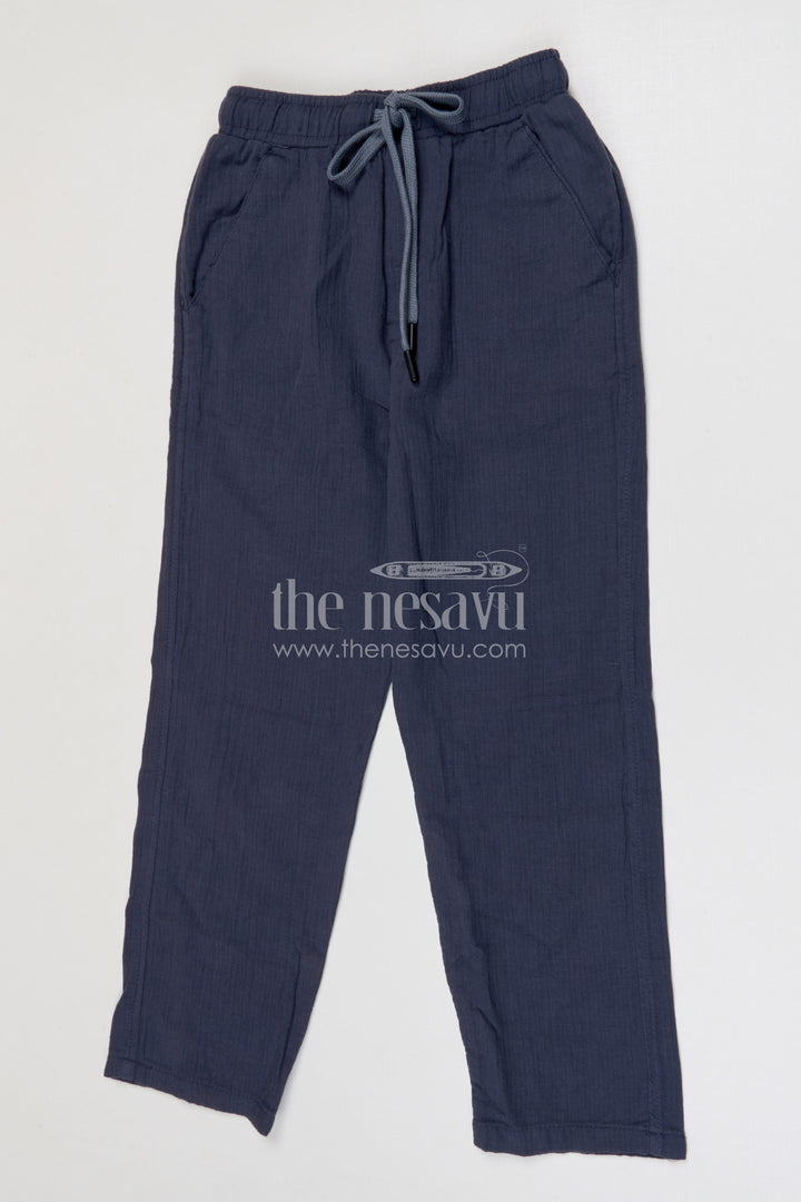 The Nesavu Boys Pant Boys Cotton Pants for Events and Casual Everyday Wear Nesavu 32 (9Y) / Gray / Muslin Cotton BWP027C-32 Nesavu boys muslin cotton pants for events and casual everyday kids wear