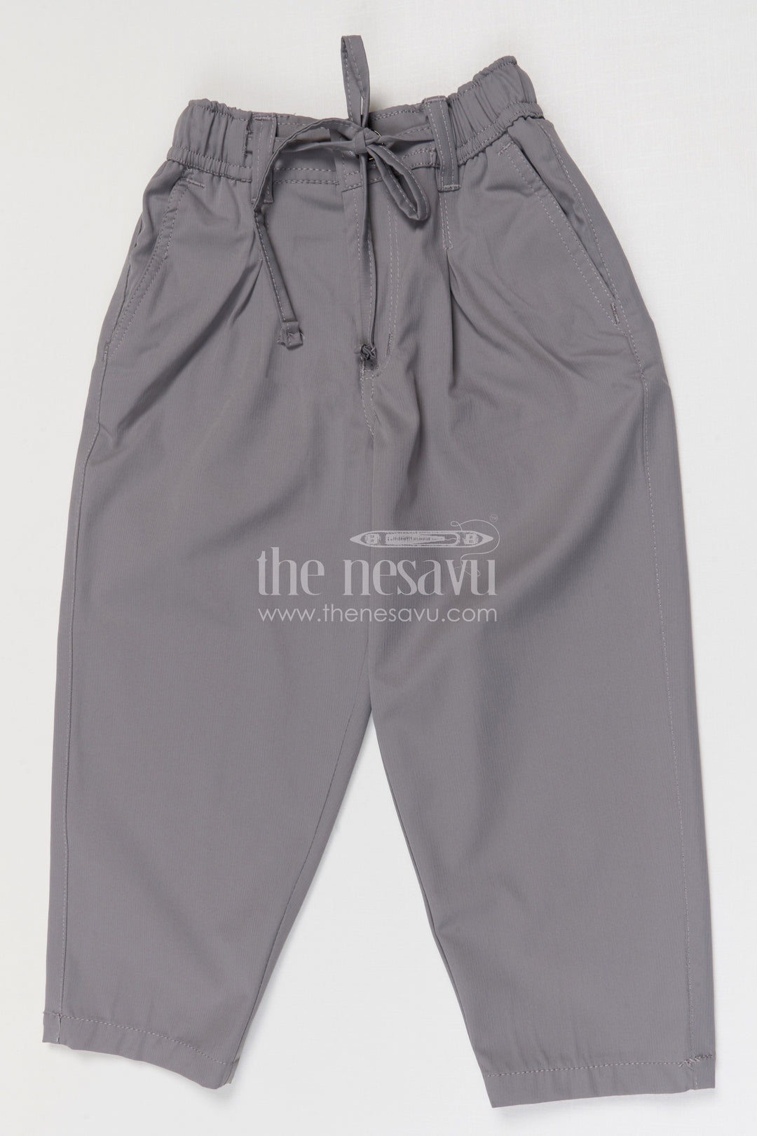 The Nesavu Boys Pant Boys Cotton Pants for School and Everyday Comfort Nesavu 22 (4Y) / Gray / Cotton BWP028D-22 Nesavu boys cotton twill pants for school and everyday casual kids wear