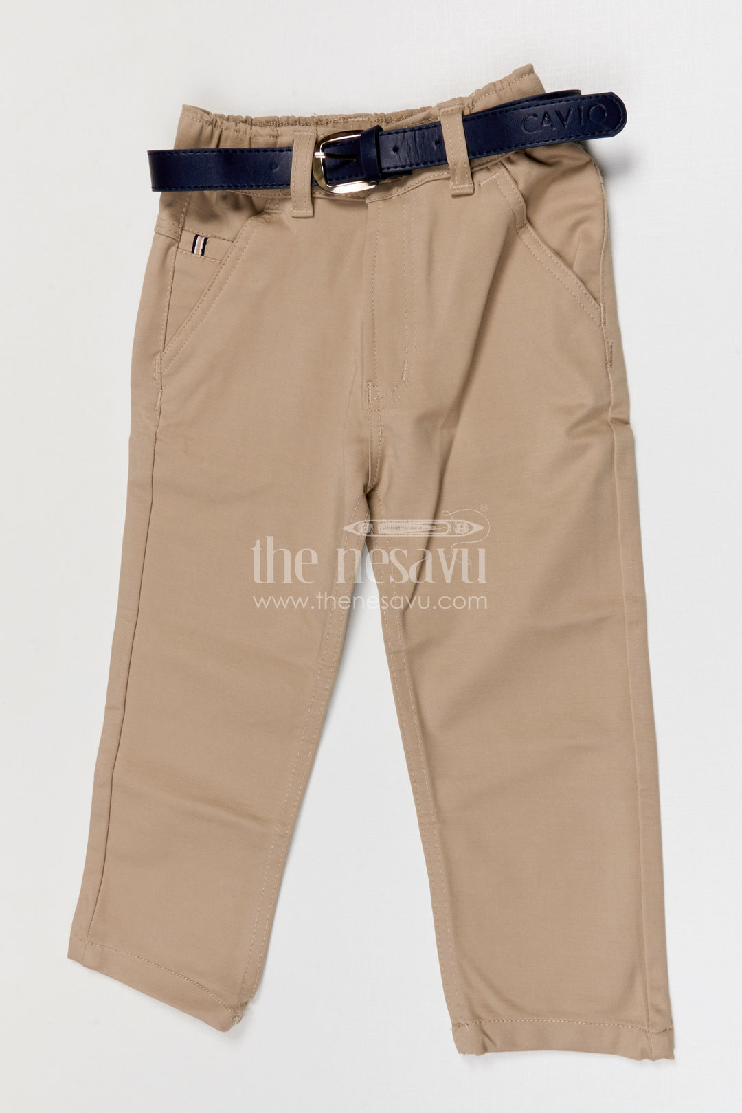 The Nesavu Boys Pant Boys Cotton Pants for School Uniforms and Casual Outings Nesavu 22 (4Y) / Cream / Cotton BWP029B-22 Nesavu boys cotton pants for school and everyday casual outfits for kids