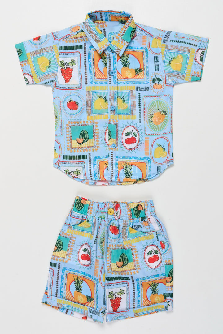 The Nesavu Boys Casual Set Boys Cotton Printed Outfit for Birthday Play and Summer Photoshoots Nesavu Nesavu boys digital print cotton set birthdays playdates summer photoshoots