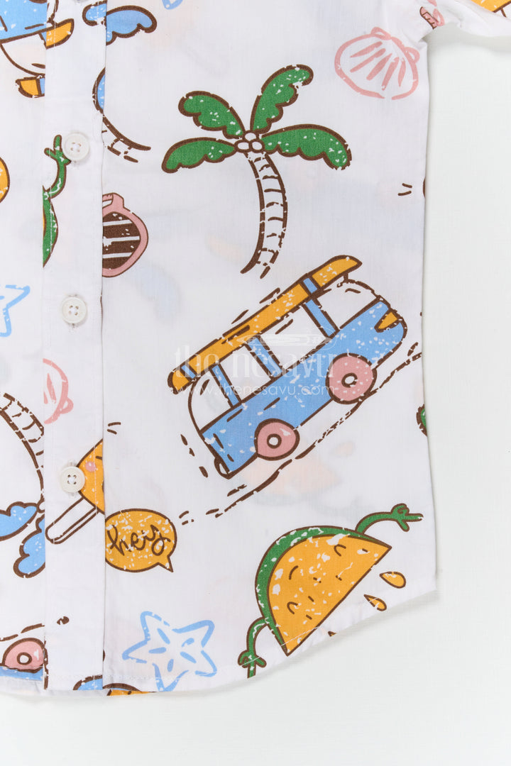 The Nesavu Boys Cotton Shirt Boys Cotton Printed Shirt for Casual Outings and Playtime Nesavu Nesavu boys cotton printed shirt for casual outings playful everyday kids wear