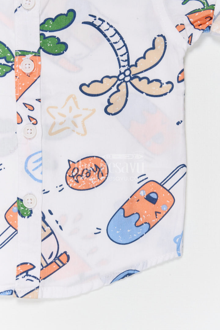 The Nesavu Boys Cotton Shirt Boys Cotton Printed Shirt for Casual Playtime and Outings Nesavu Nesavu boys cotton printed shirt casual kids outfit for everyday wear and outings