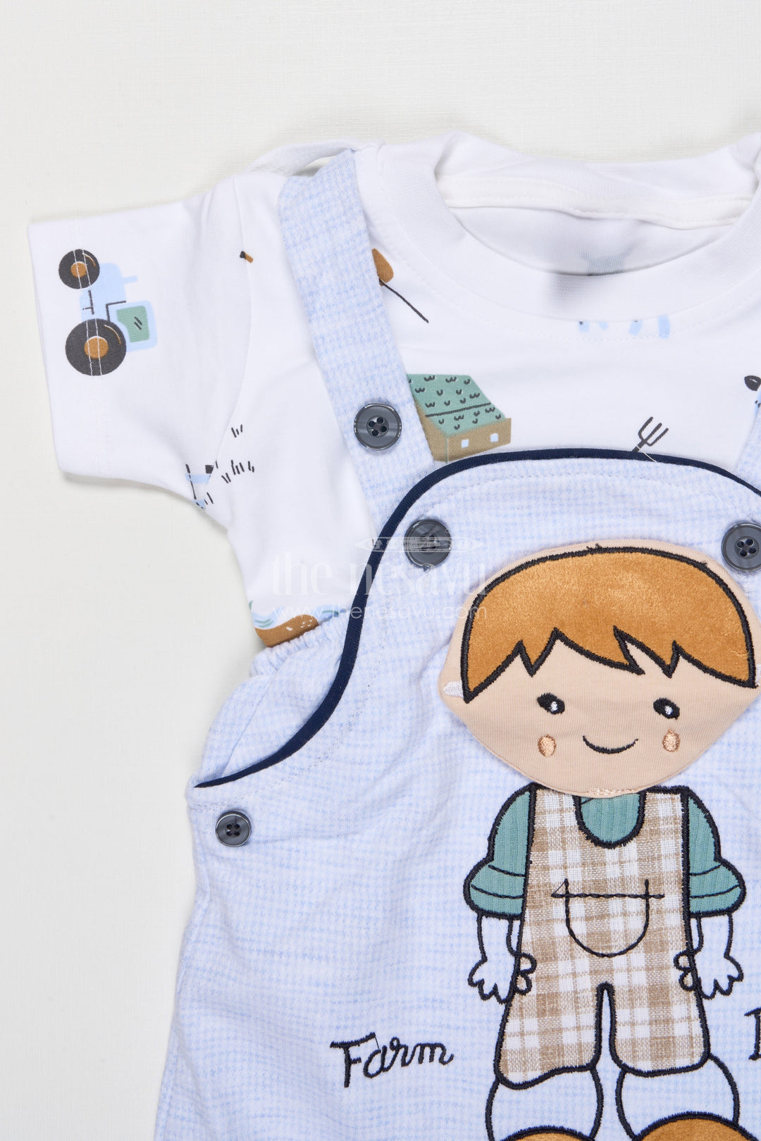 The Nesavu Boys Casual Set Boys Cotton Romper-style Co-ord Set for Casual Daywear Nesavu Nesavu boys cotton romper-style printed outfit everyday comfort toddler play