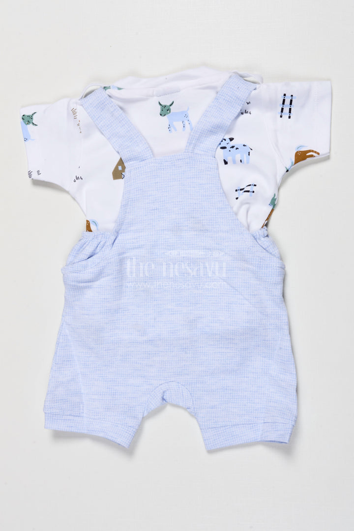 The Nesavu Boys Casual Set Boys Cotton Romper-style Co-ord Set for Casual Daywear Nesavu Nesavu boys cotton romper-style printed outfit everyday comfort toddler play