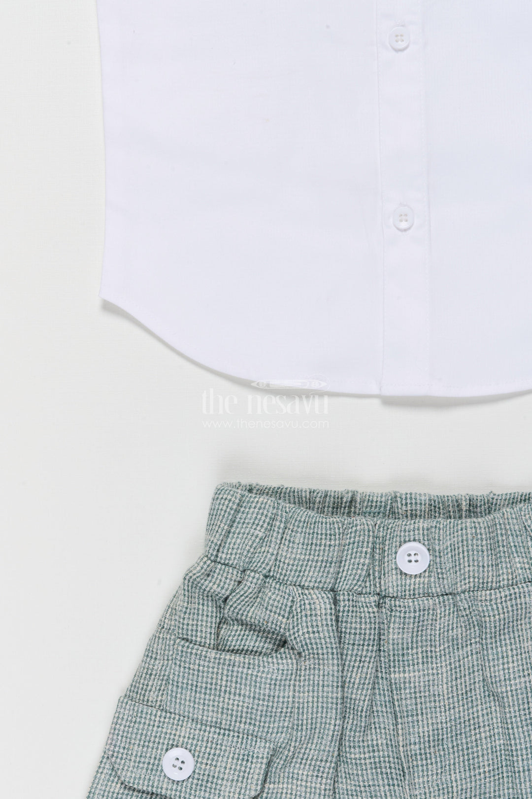 The Nesavu Boys Casual Set Boys Cotton Set for Park Outings and Relaxed Summer Days Nesavu Nesavu boys cotton set shirt shorts summer outings casual homewear