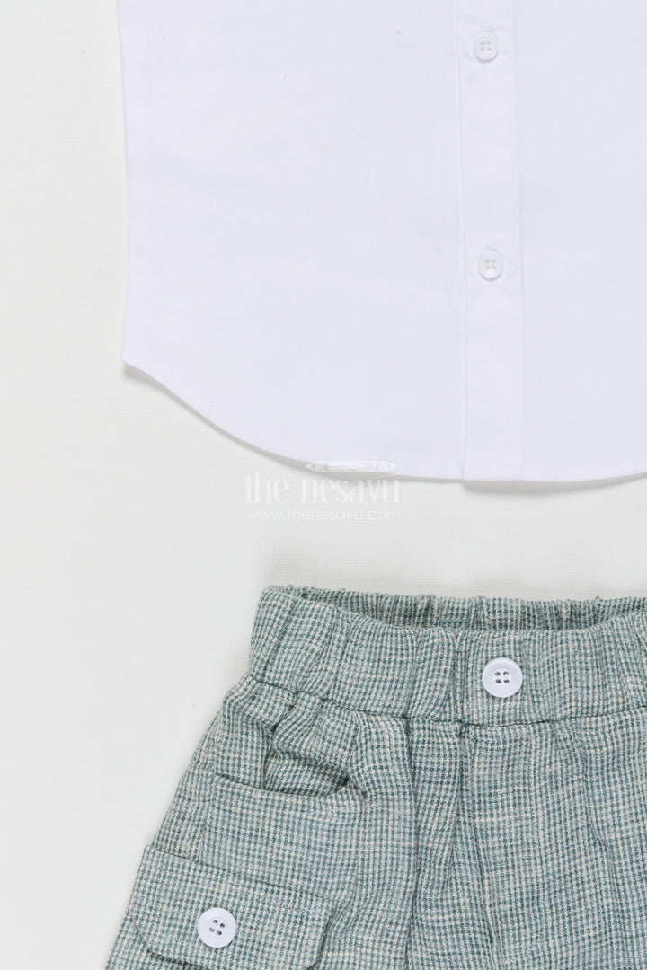 The Nesavu Boys Casual Set Boys Cotton Set for Park Outings and Relaxed Summer Days Nesavu Nesavu boys cotton set shirt shorts summer outings casual homewear
