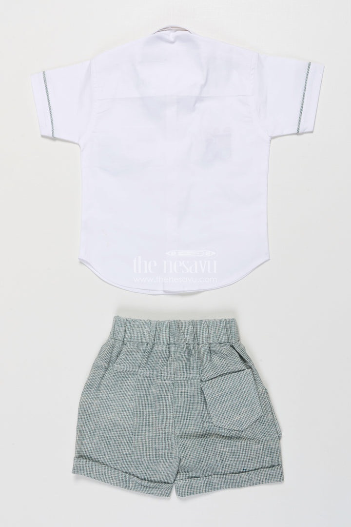 The Nesavu Boys Casual Set Boys Cotton Set for Park Outings and Relaxed Summer Days Nesavu Nesavu boys cotton set shirt shorts summer outings casual homewear