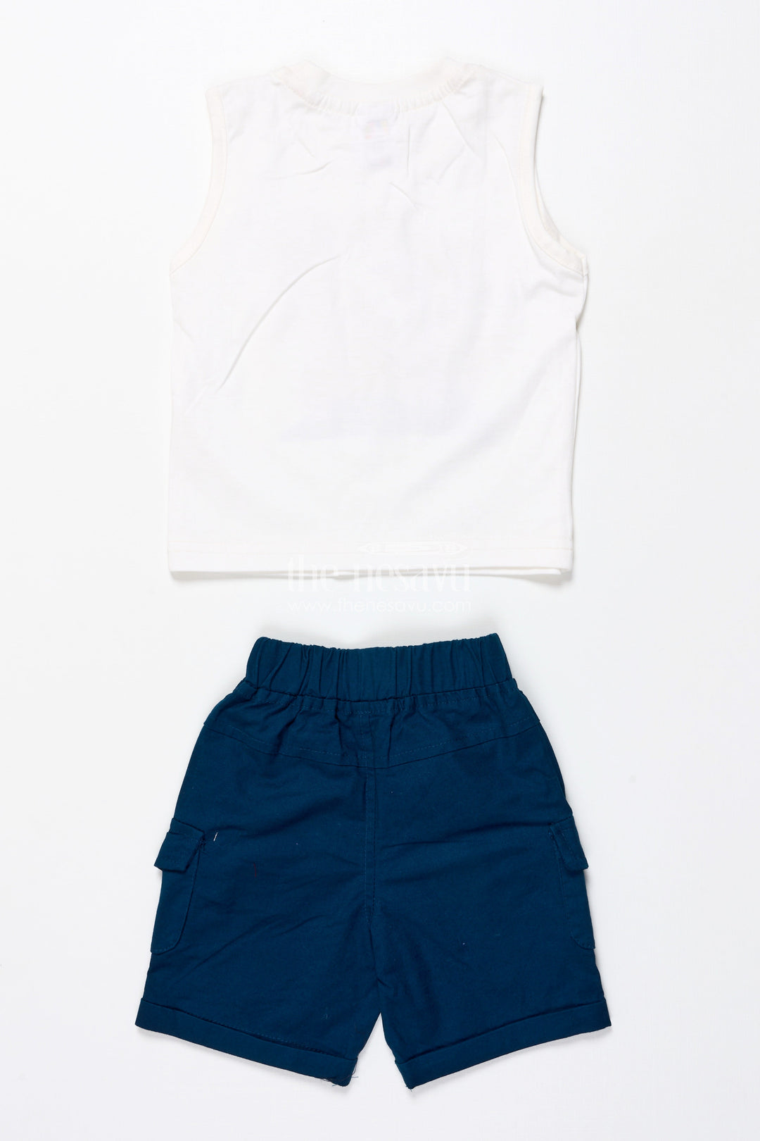 The Nesavu Boys Casual Set Boys Cotton Shirt and Shorts Set for Casual Outings and Summer Days Nesavu Nesavu cotton shirt shorts set toddler boys  perfect summer outings holidays